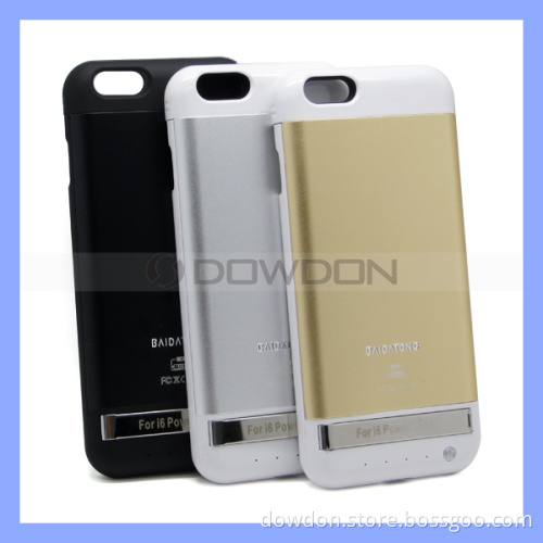 3800mAh Aluminium Alloy Rechargeable External Battery Charger for iPhone 6 with Stand